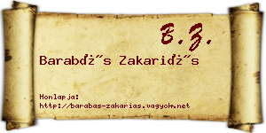 Barabás Zakariás névjegykártya